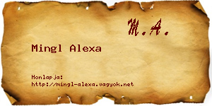 Mingl Alexa névjegykártya
